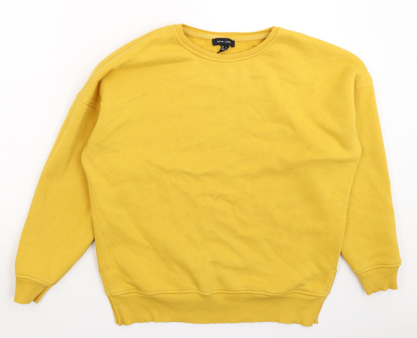 New Look Womens Yellow   Pullover Sweatshirt Size 8  - Oversized