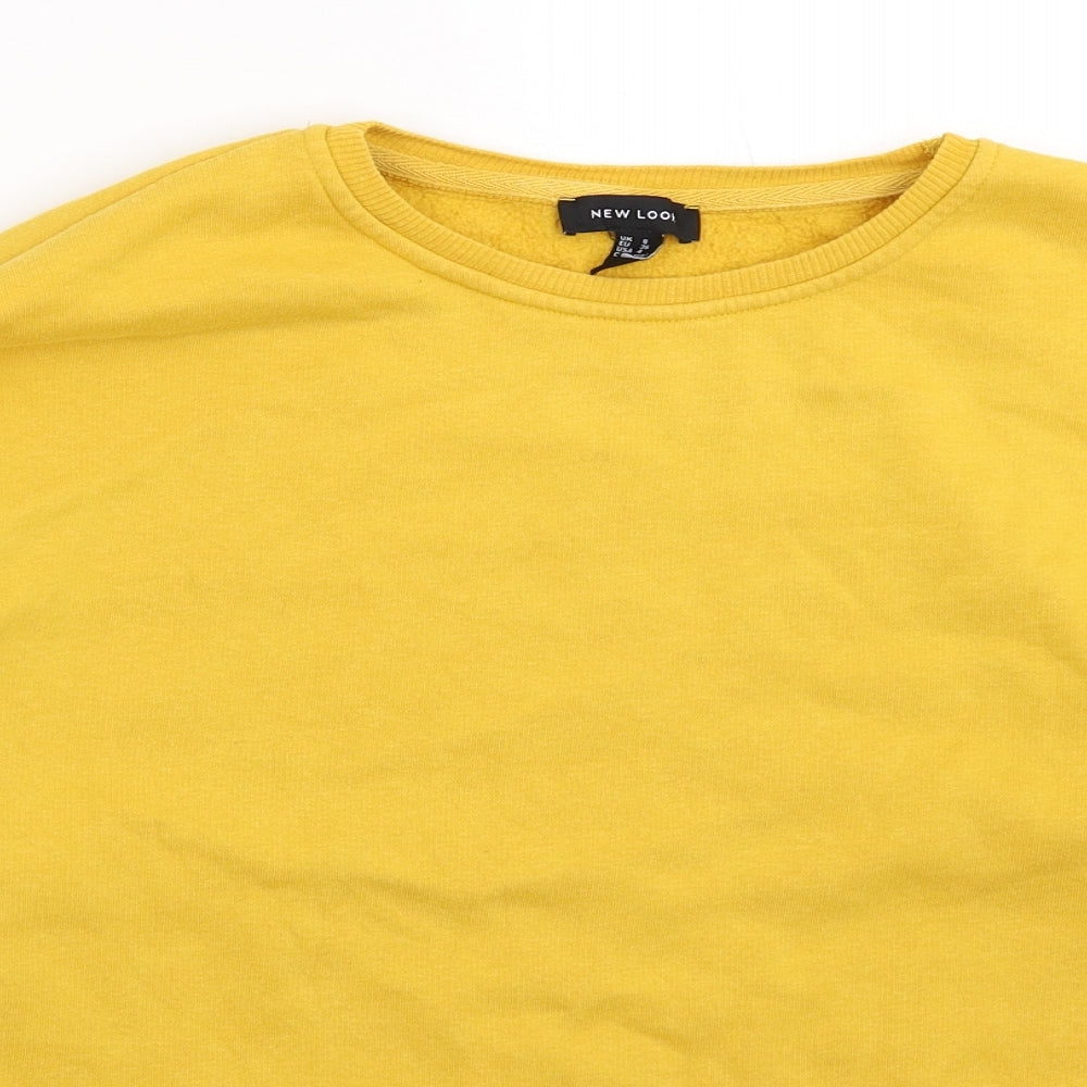 New Look Womens Yellow   Pullover Sweatshirt Size 8  - Oversized