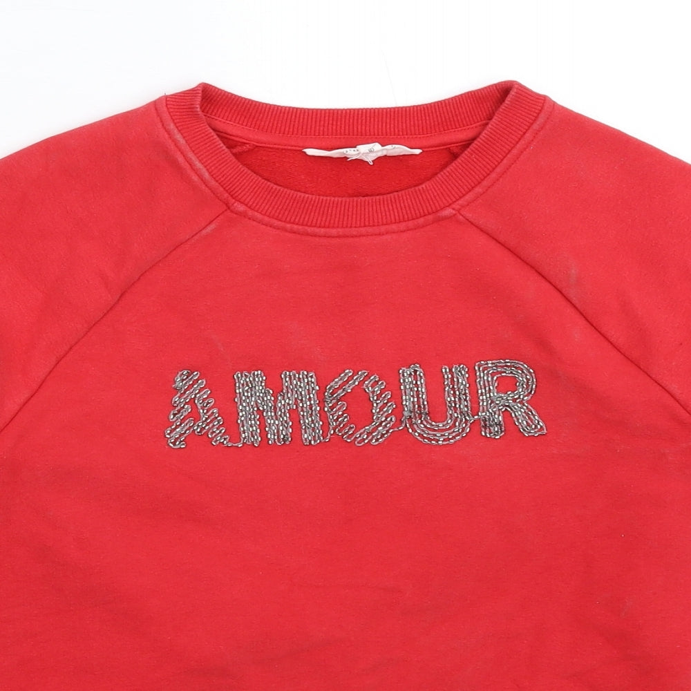 Savannah Miller Womens Red   Pullover Sweatshirt Size 8
