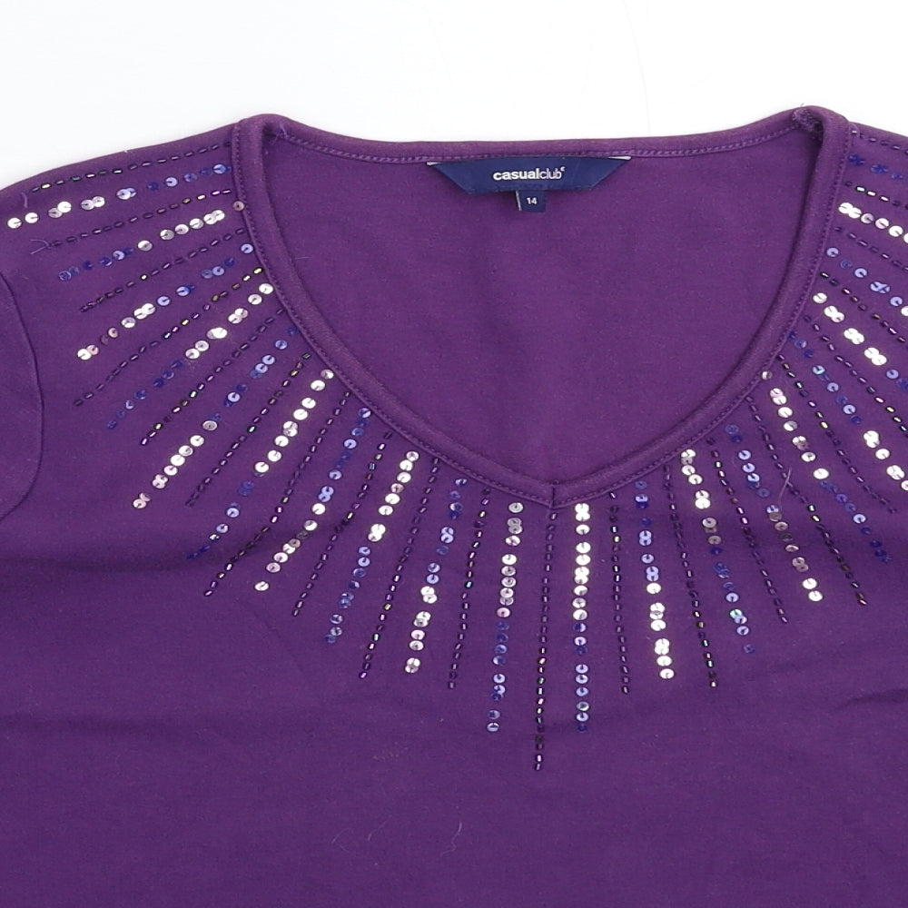 Debenhams Womens Purple   Basic T-Shirt Size 14