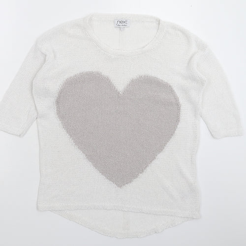 NEXT Womens White  Knit Pullover Jumper Size 12