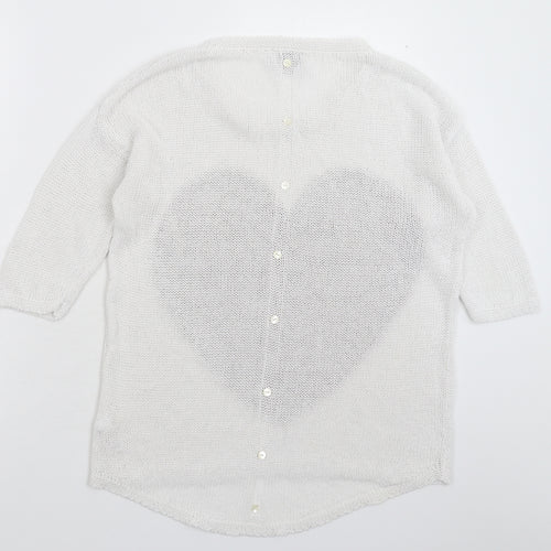 NEXT Womens White  Knit Pullover Jumper Size 12