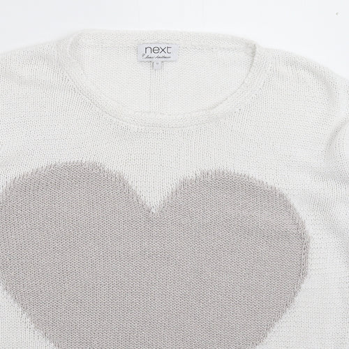 NEXT Womens White  Knit Pullover Jumper Size 12