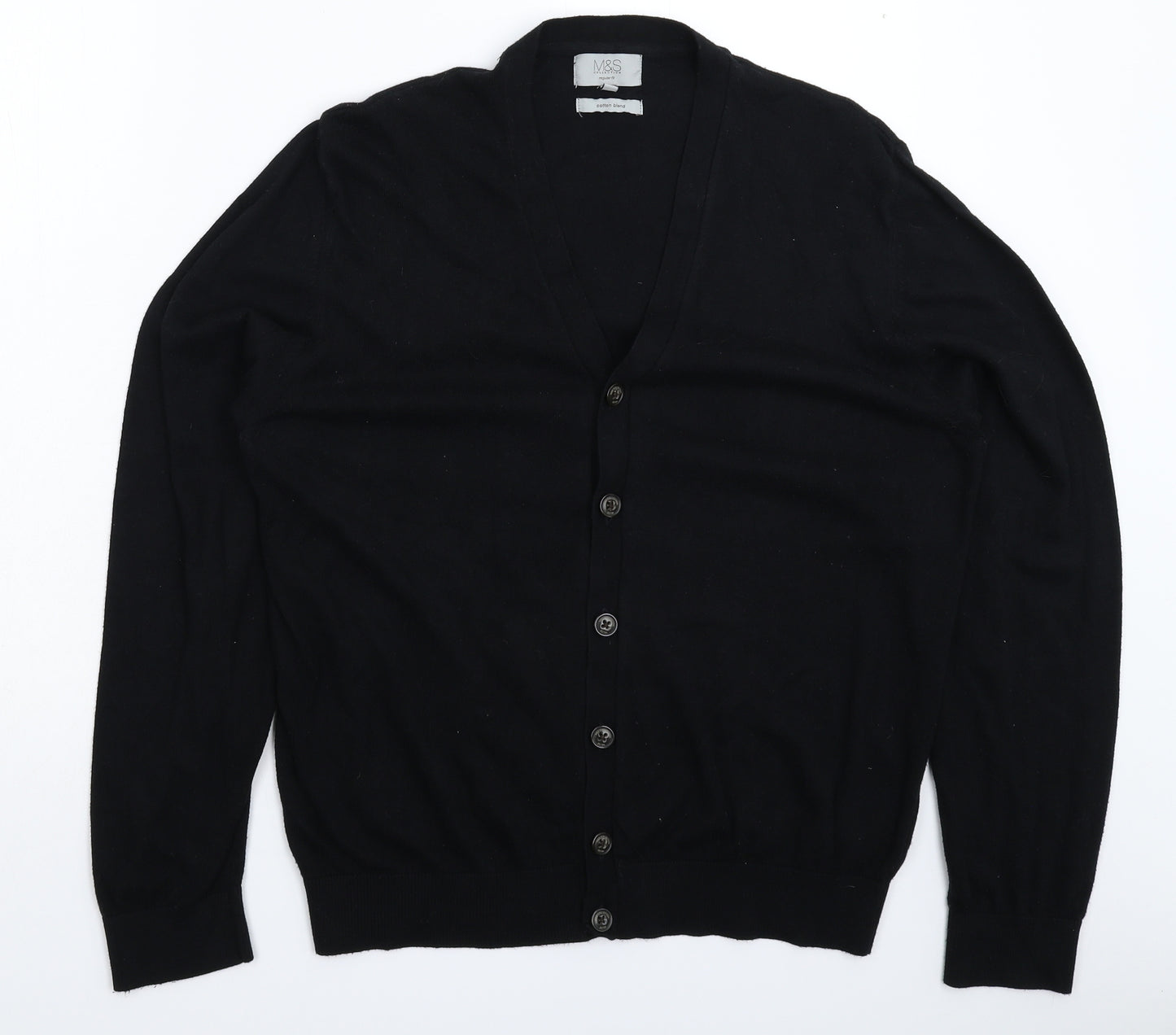 Marks and Spencer Mens Black  Knit Cardigan Jumper Size XL
