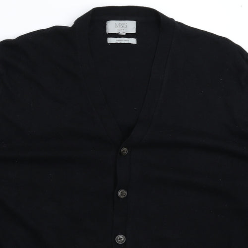Marks and Spencer Mens Black  Knit Cardigan Jumper Size XL