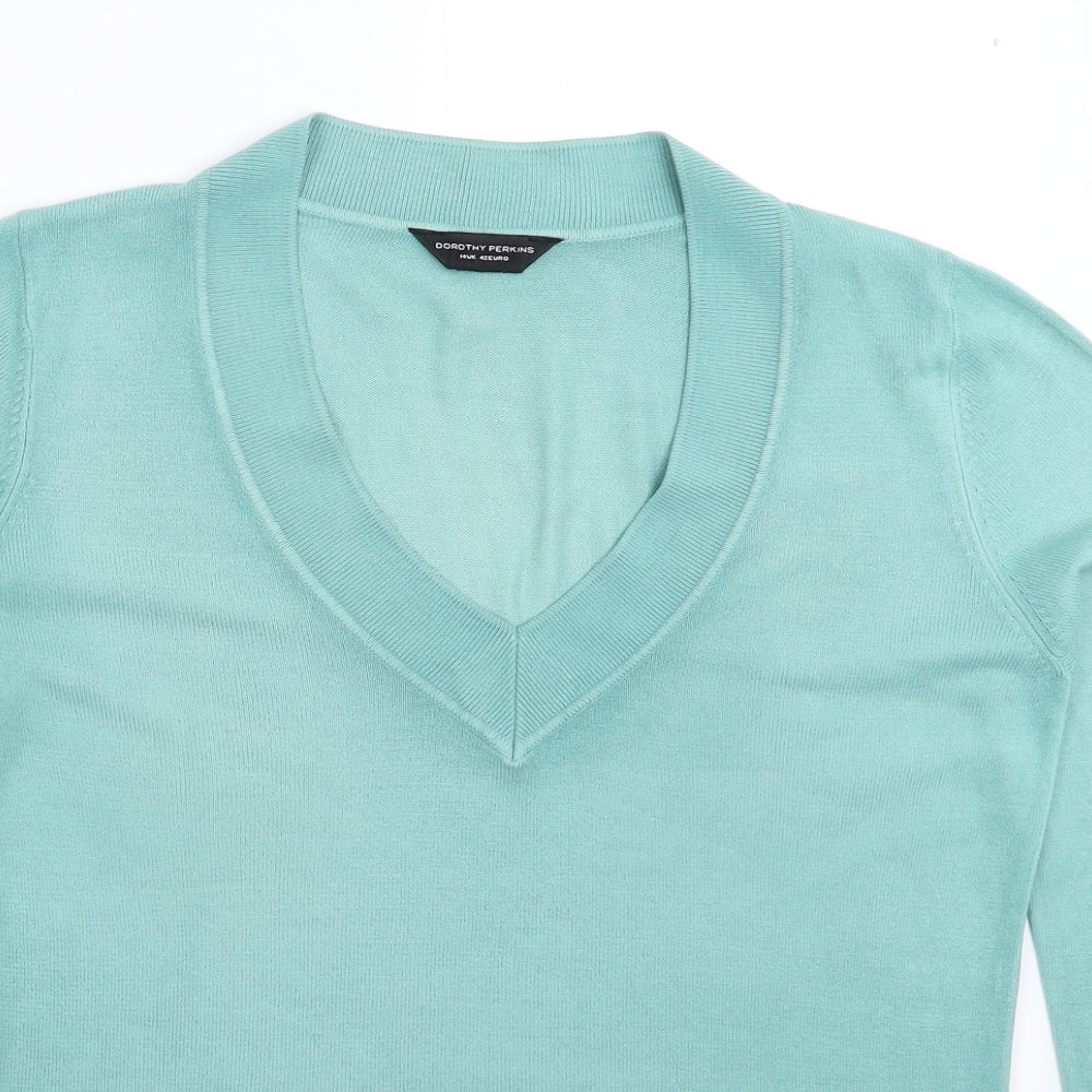 Dorothy Perkins Womens Green  Knit Pullover Jumper Size 14