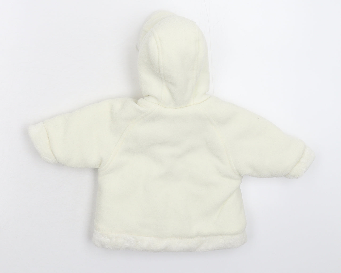 George Girls White  Fleece Jacket Coat Size 0-3 Months