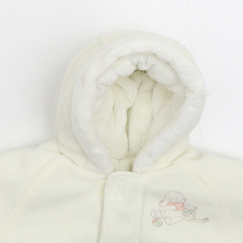 George Girls White  Fleece Jacket Coat Size 0-3 Months