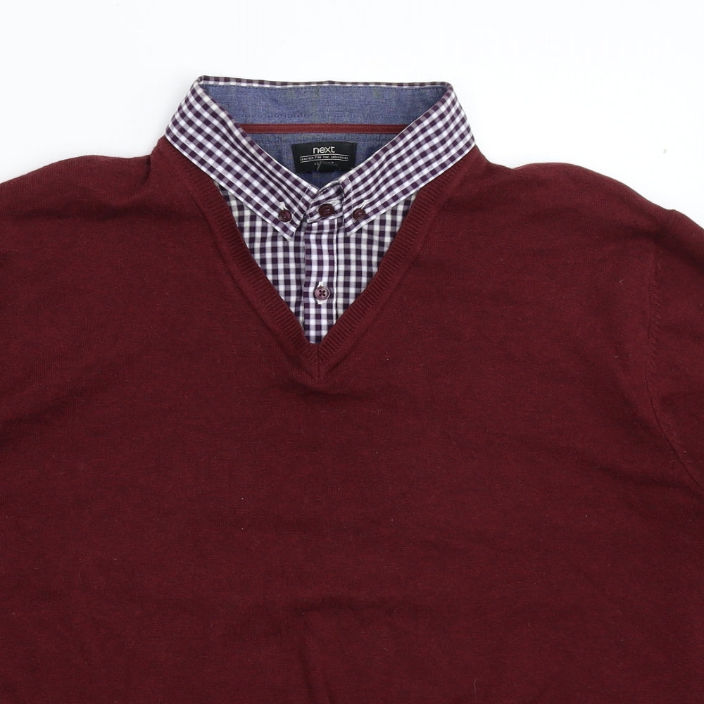 NEXT Mens Brown  Knit Pullover Jumper Size L