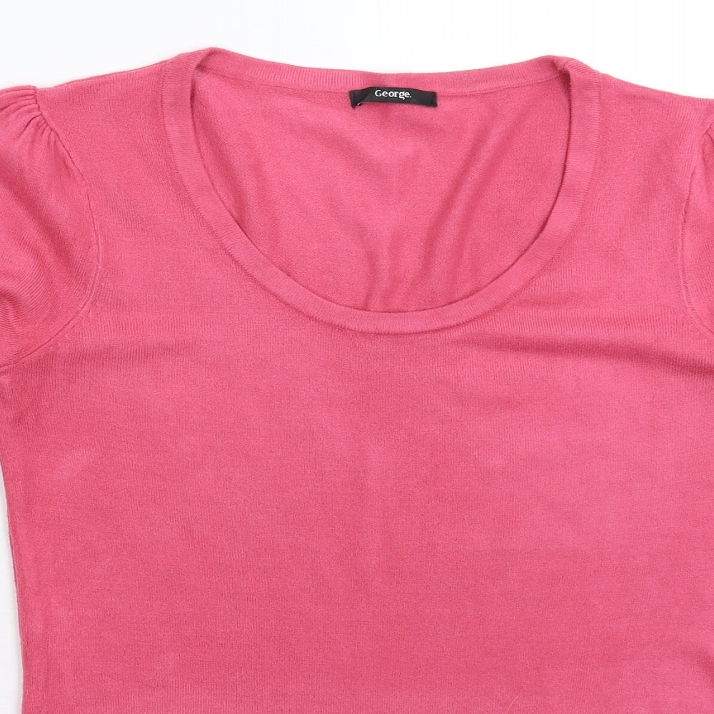 George Womens Pink  Knit Pullover Jumper Size 10
