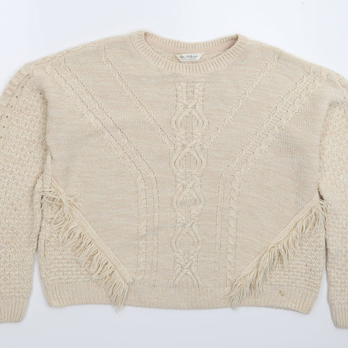 Marks and Spencer Womens Beige  Knit Pullover Jumper Size 14