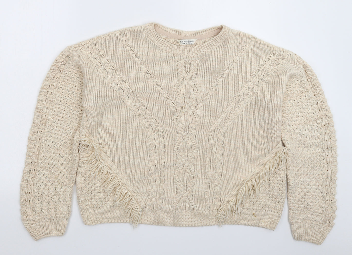 Marks and Spencer Womens Beige  Knit Pullover Jumper Size 14
