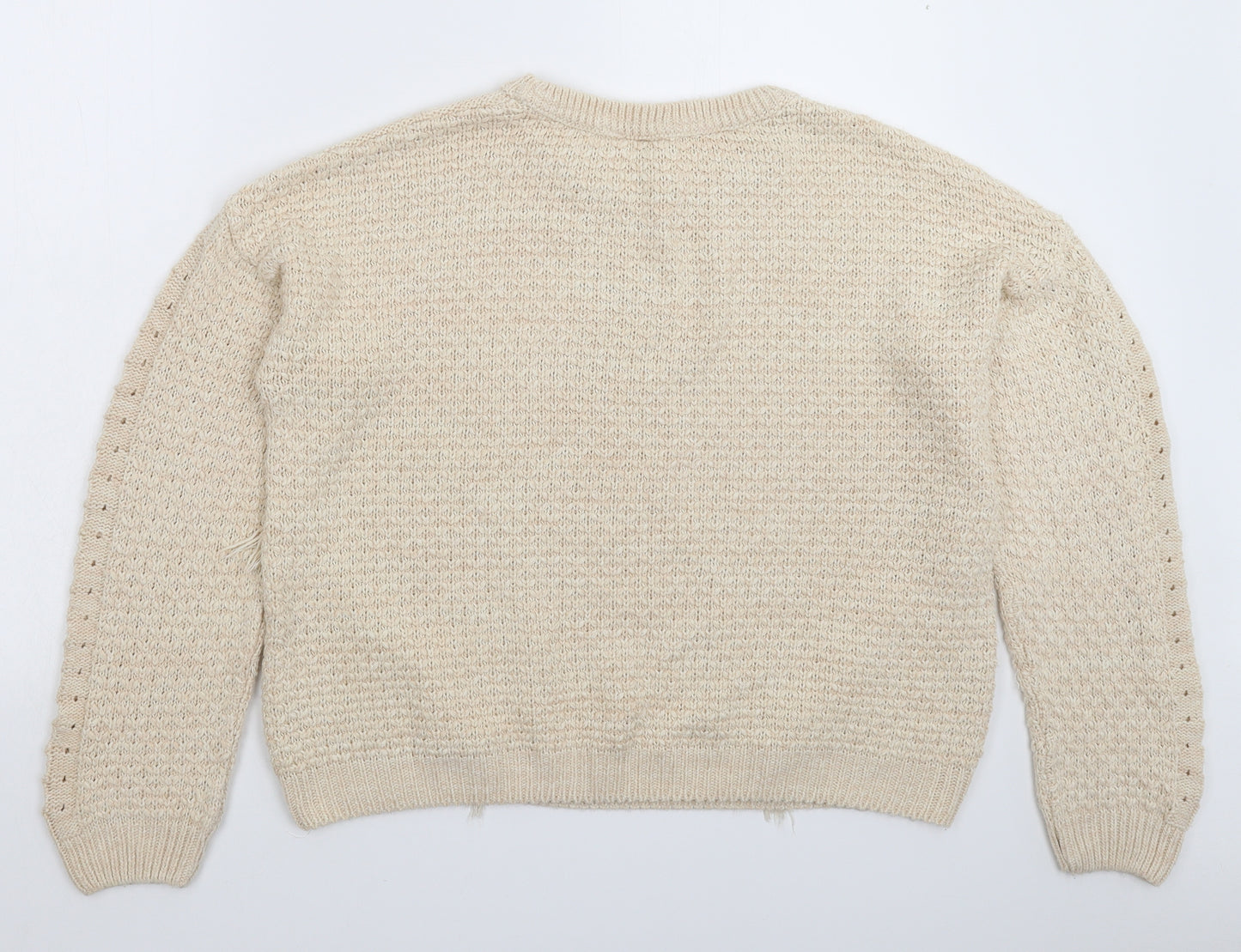 Marks and Spencer Womens Beige  Knit Pullover Jumper Size 14