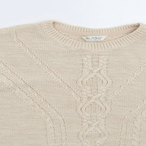 Marks and Spencer Womens Beige  Knit Pullover Jumper Size 14