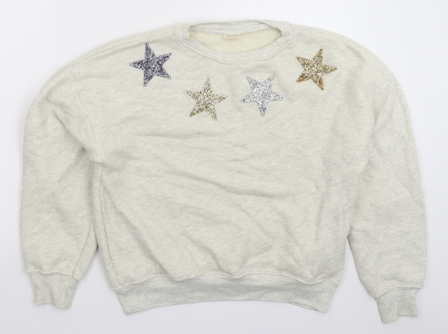 Zara Girls Beige Geometric  Pullover Sweatshirt Size 13-14 Years