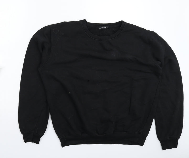 PRETTYLITTLETHING Womens Black Pullover Sweatshirt Size XL