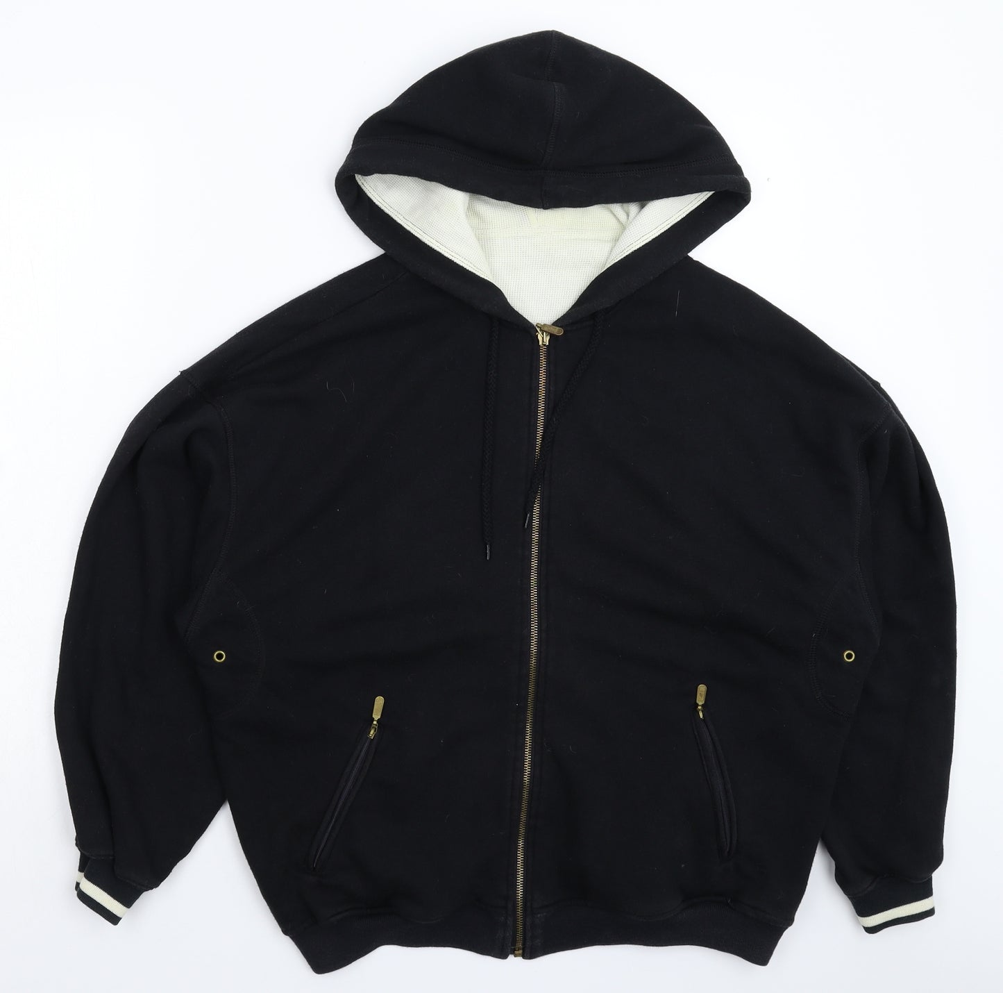 Marks and Spencer Womens Black   Full Zip Hoodie Size 14  - Oversized