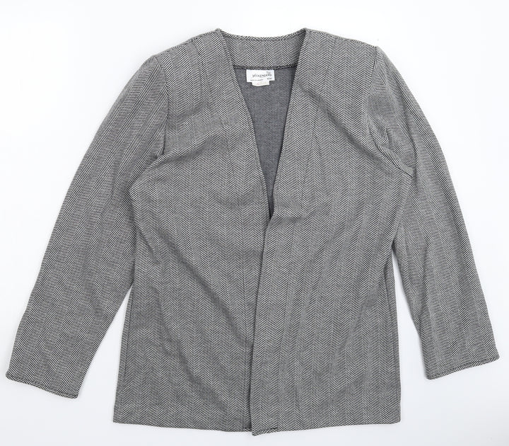 WEEKENDERS Womens Grey Herringbone Jacket Blazer Size M