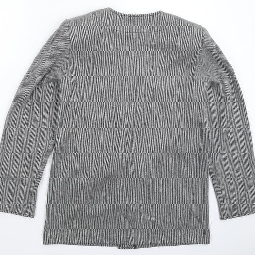 WEEKENDERS Womens Grey Herringbone  Jacket Blazer Size M