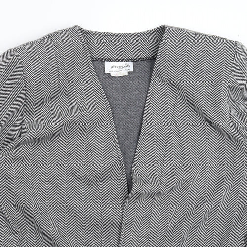 WEEKENDERS Womens Grey Herringbone  Jacket Blazer Size M