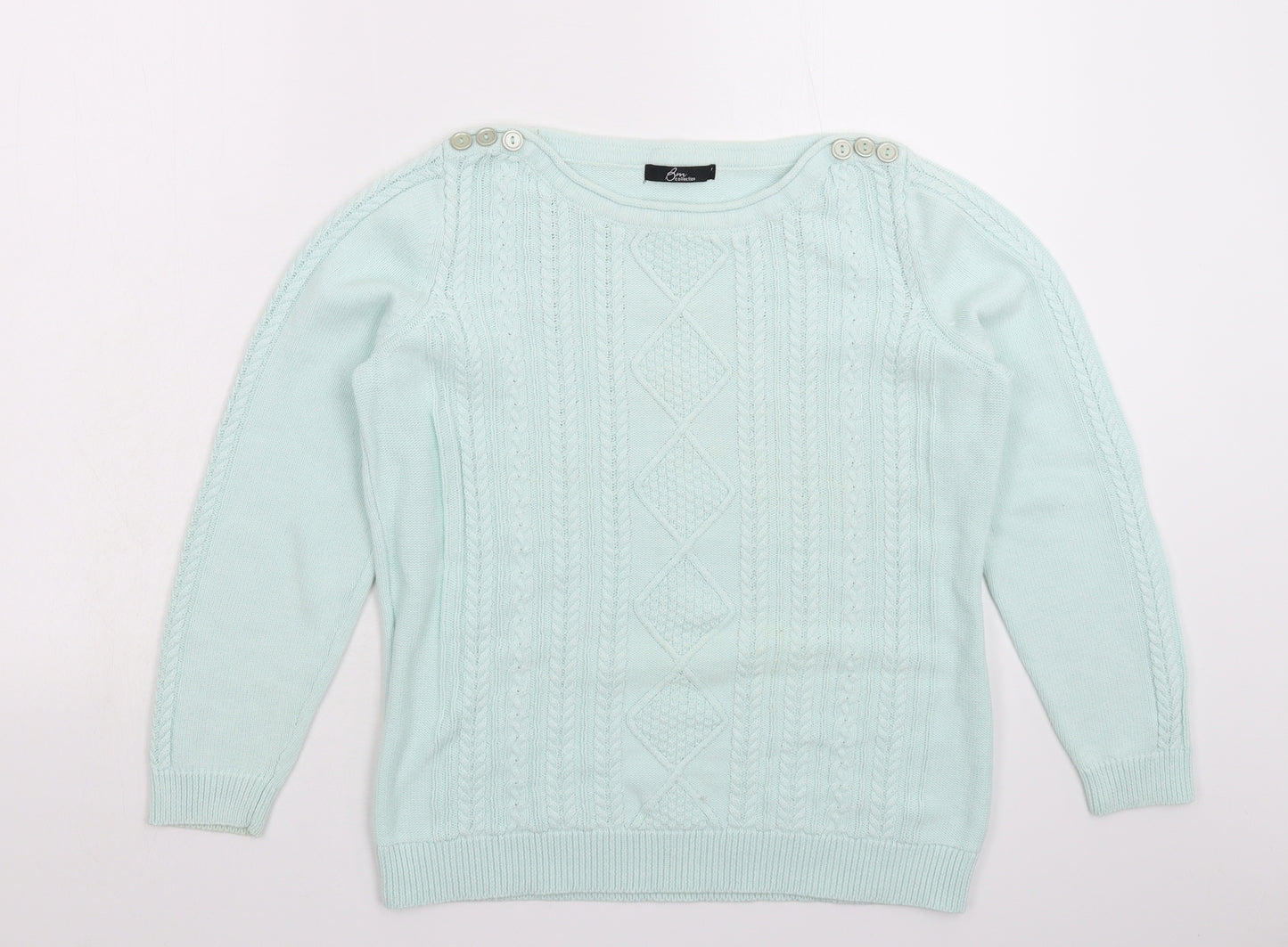 BM Womens Green  Knit Pullover Jumper Size S