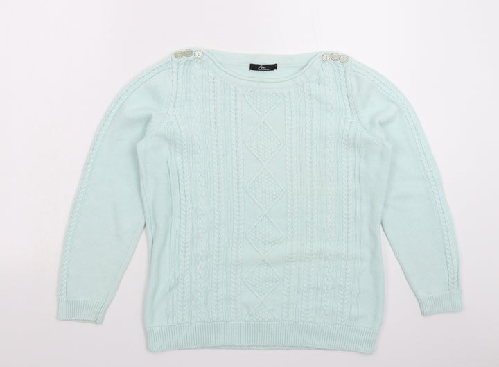BM Womens Green  Knit Pullover Jumper Size S