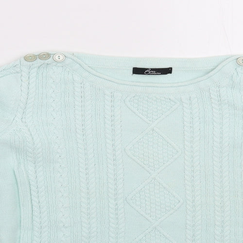 BM Womens Green  Knit Pullover Jumper Size S
