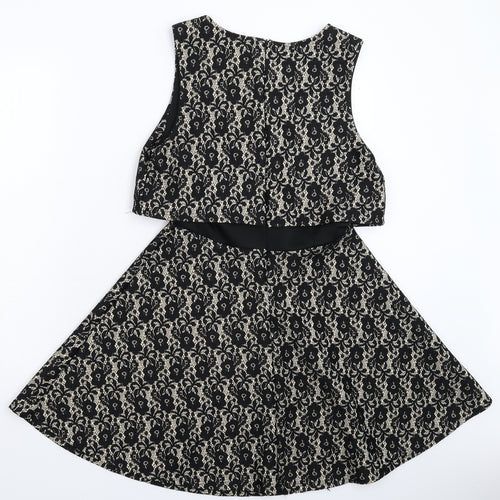Club L Womens Beige Floral  Fit & Flare  Size 14
