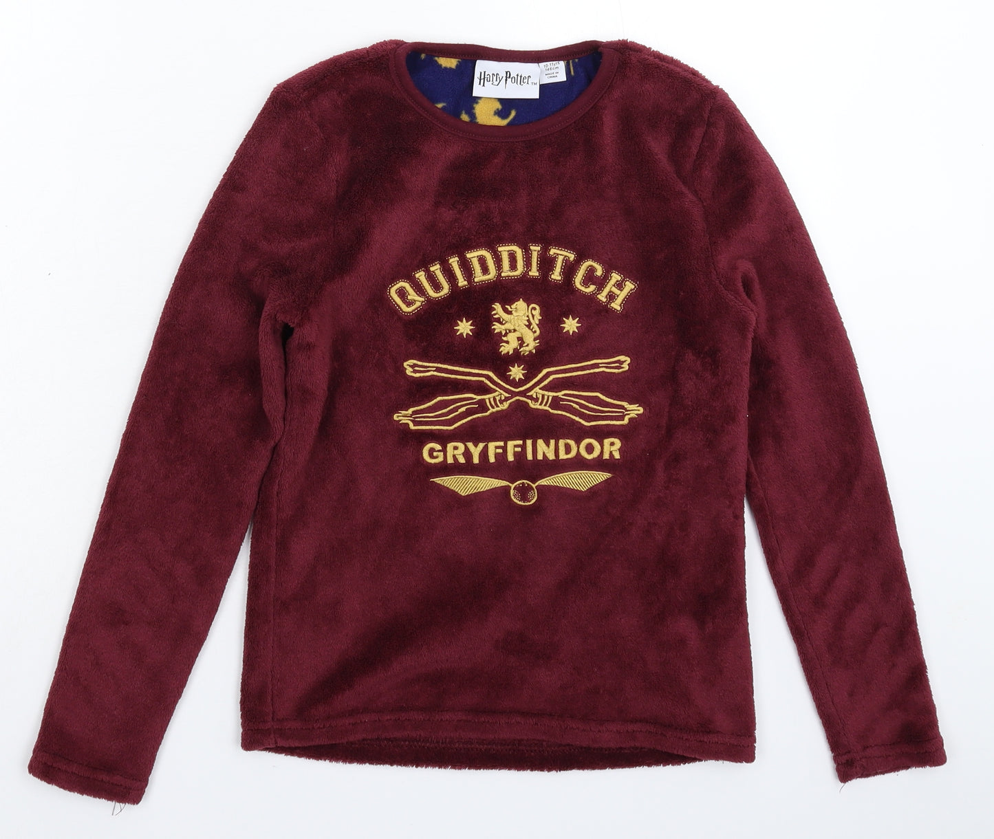 Primark Boys Brown Solid Fleece  Pyjama Top Size 9-10 Years  - Harry Potter