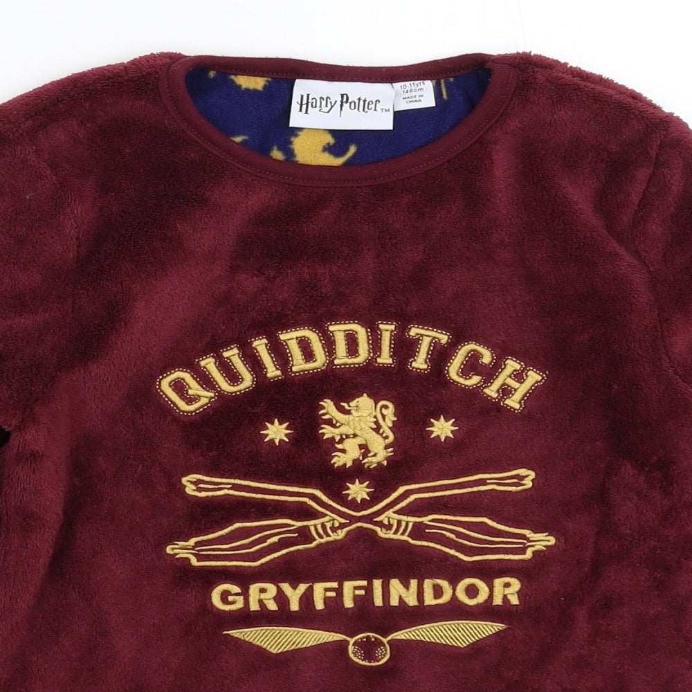 Primark Boys Brown Solid Fleece  Pyjama Top Size 9-10 Years  - Harry Potter