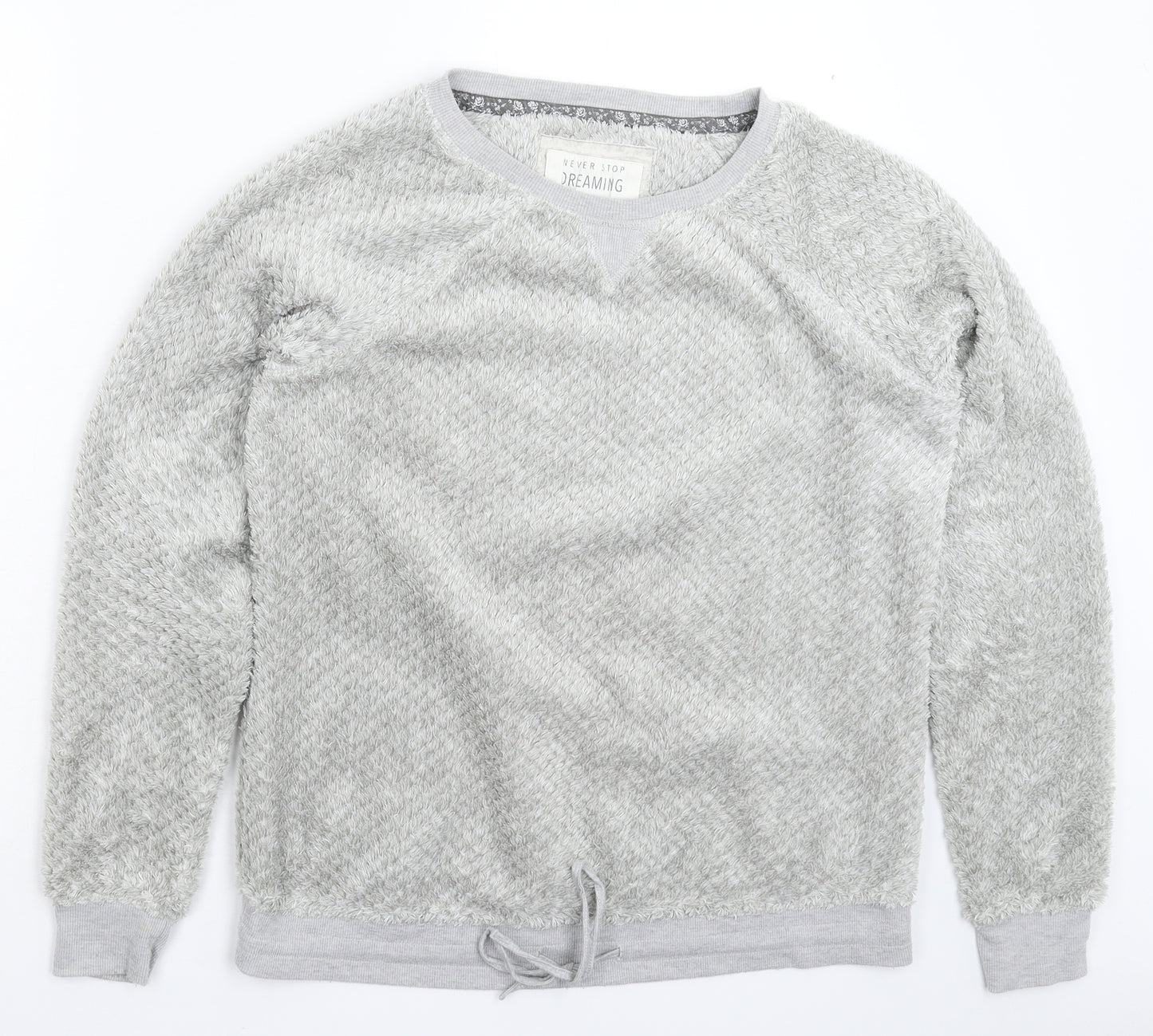 TU Womens Grey Solid Fleece Top Pyjama Top Size 12