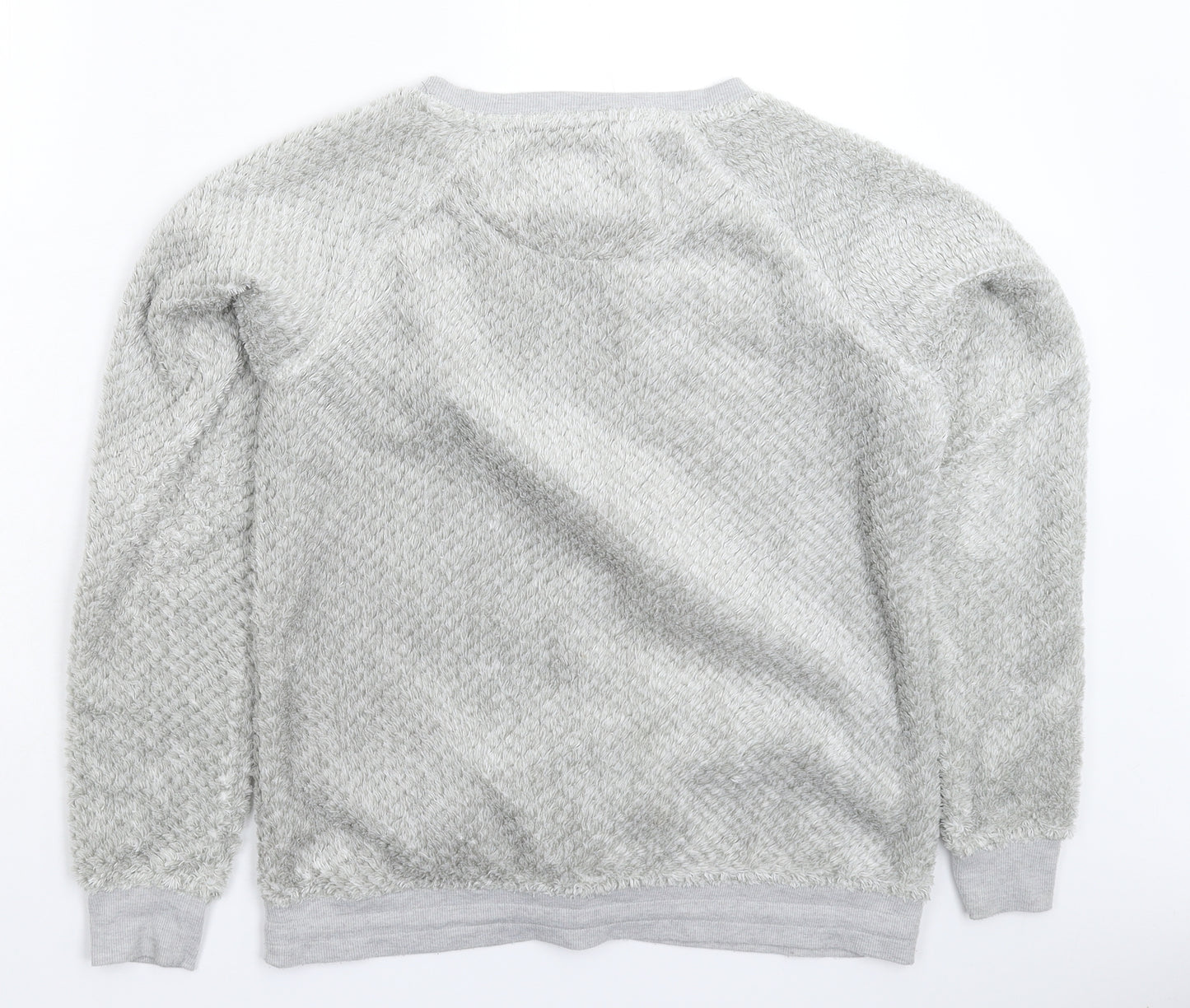TU Womens Grey Solid Fleece Top Pyjama Top Size 12