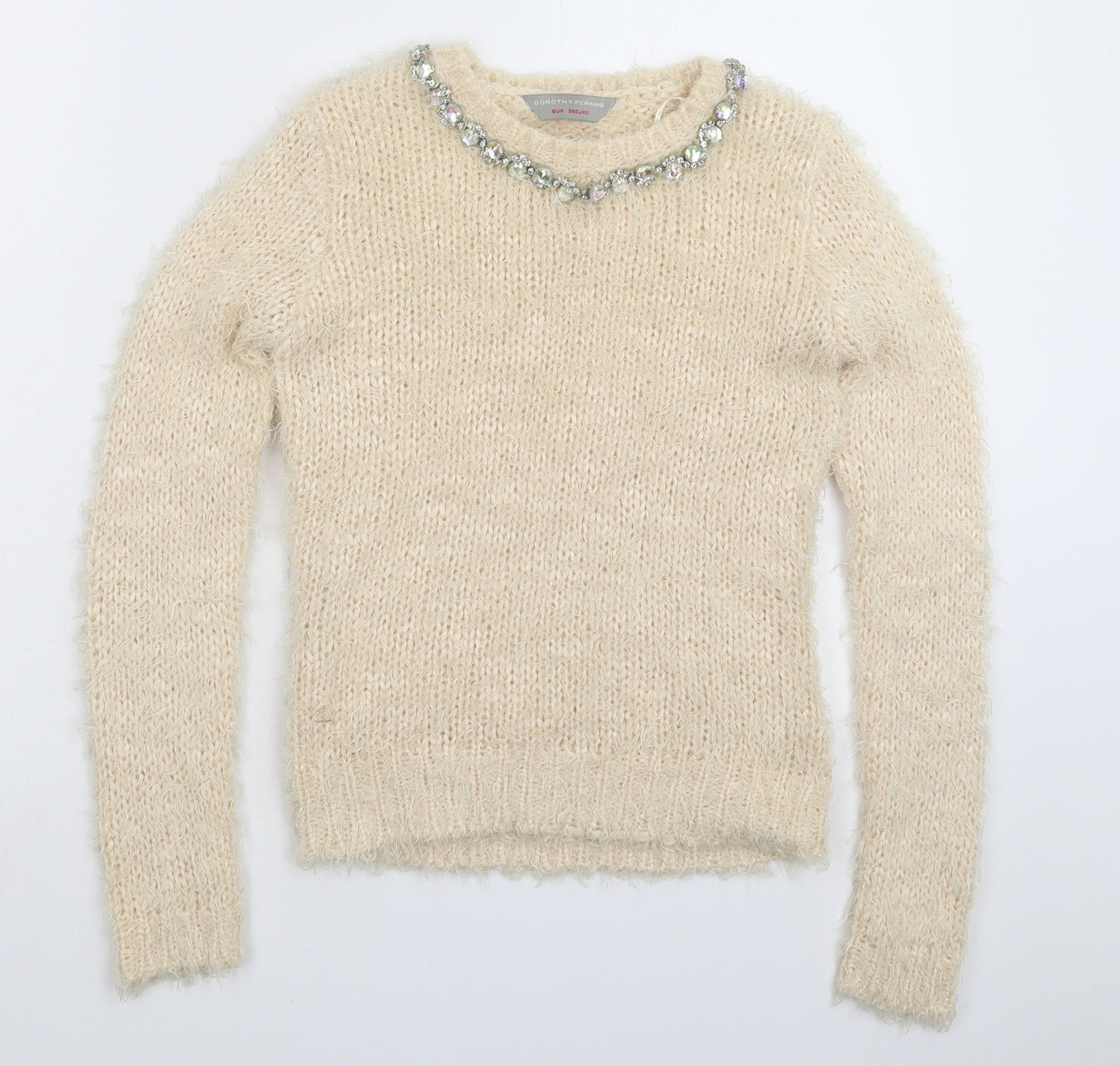 Dorothy Perkins Womens Beige  Knit Pullover Jumper Size 8