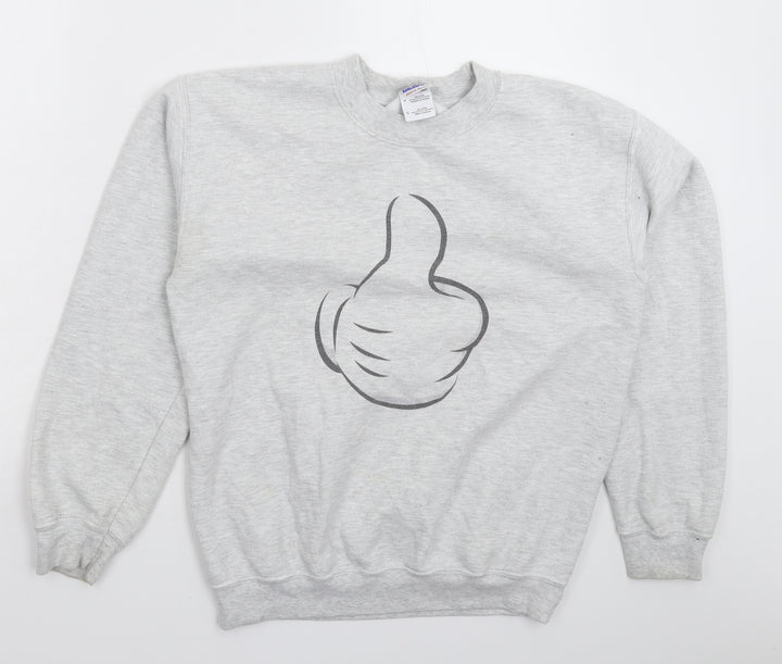 Gildan Mens Grey Pullover Sweatshirt Size S