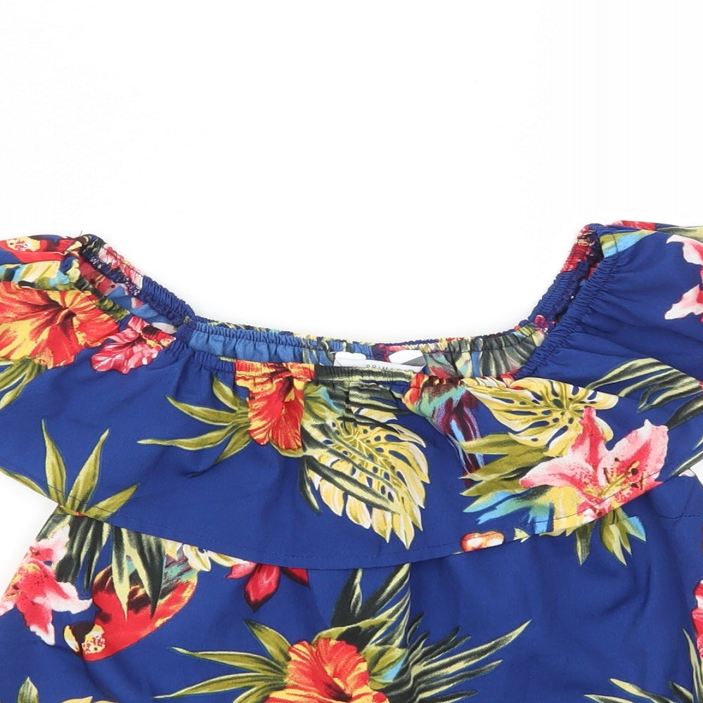 Primark Girls Multicoloured Floral  Basic T-Shirt Size 11-12 Years