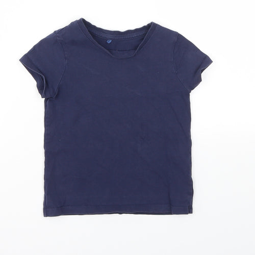 George Girls Blue Paisley  Basic T-Shirt Size 2-3 Years
