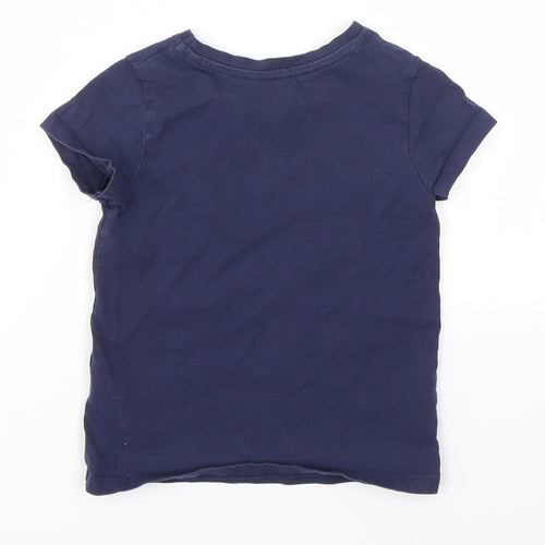 George Girls Blue Paisley  Basic T-Shirt Size 2-3 Years