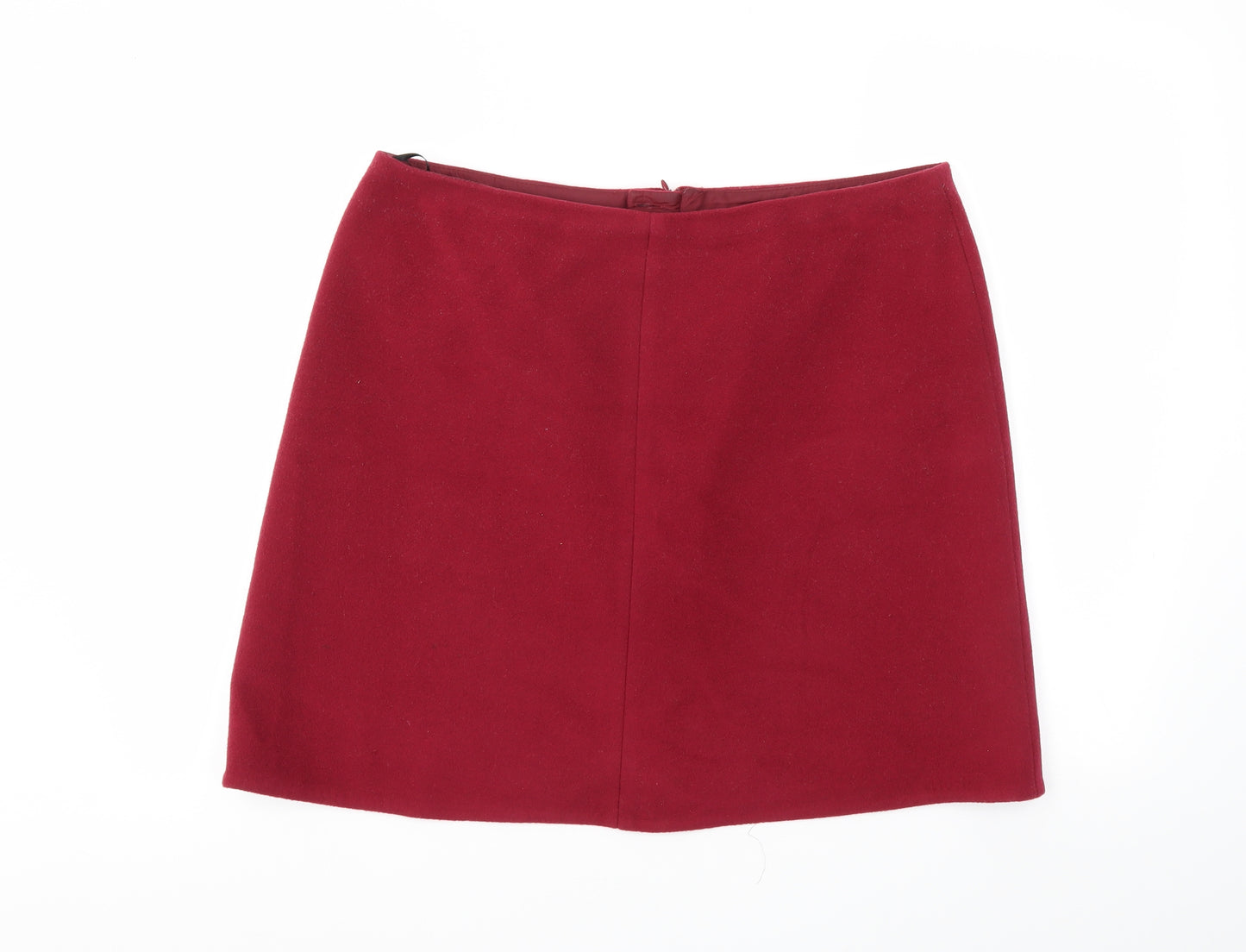 M&S Womens Red   A-Line Skirt Size 14