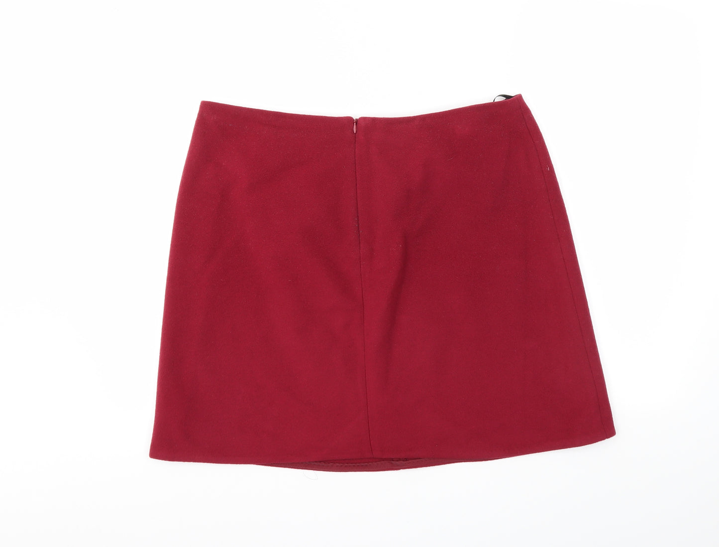 M&S Womens Red   A-Line Skirt Size 14