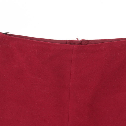M&S Womens Red   A-Line Skirt Size 14