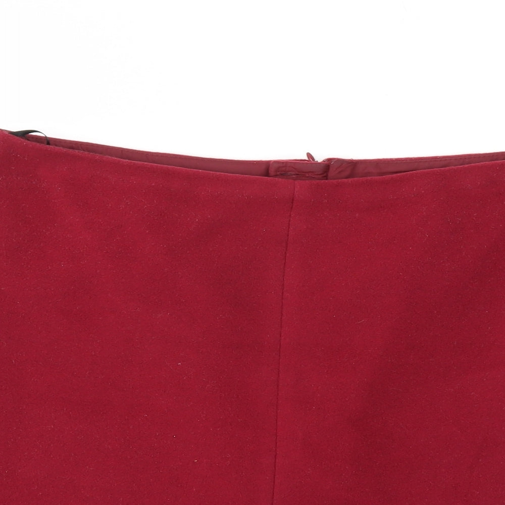 M&S Womens Red   A-Line Skirt Size 14