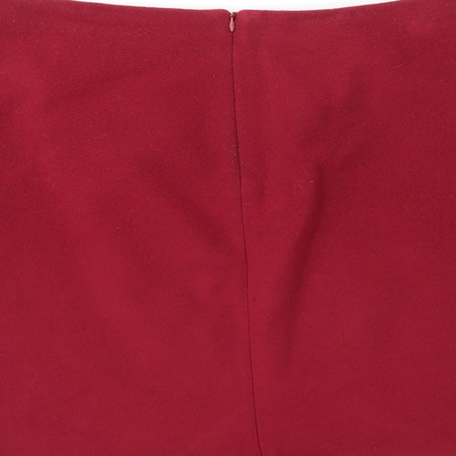 M&S Womens Red   A-Line Skirt Size 14