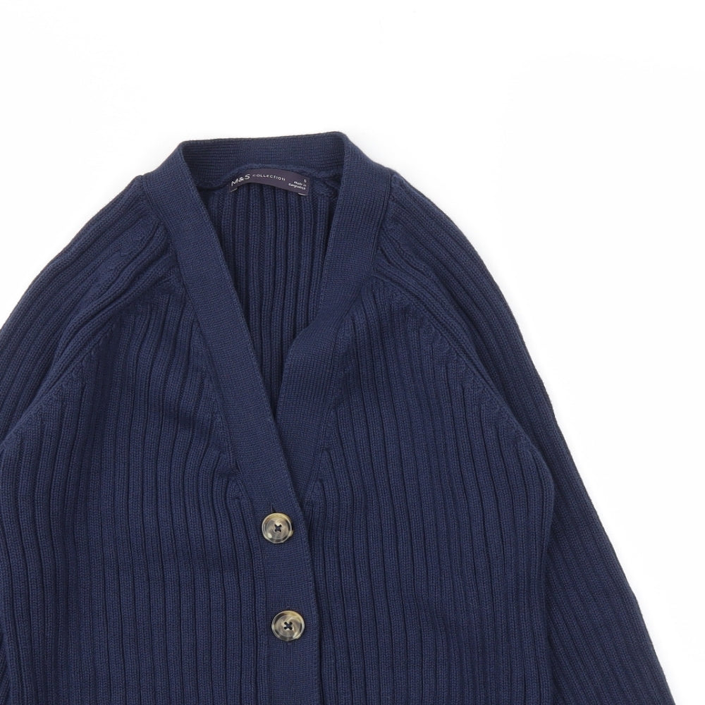 M&S Womens Blue   Cardigan Jumper Size S
