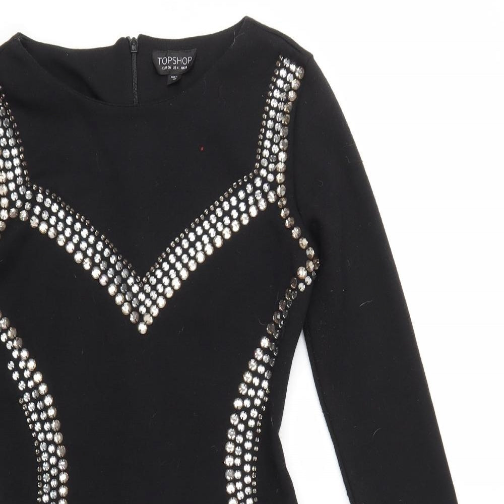 Topshop Womens Black   Fit & Flare  Size 8