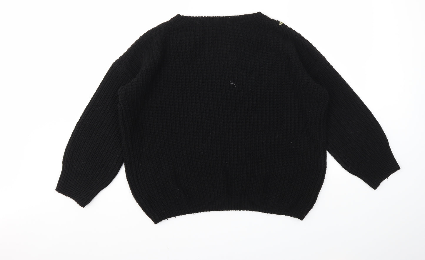 SheIn Womens Black Floral  Pullover Jumper Size 2XL