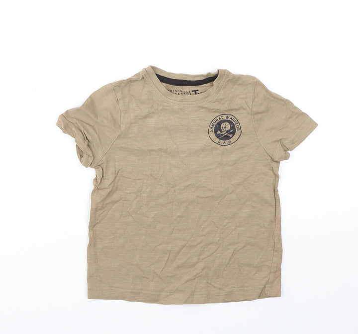 TU Boys Beige   Basic T-Shirt Size 3 Years
