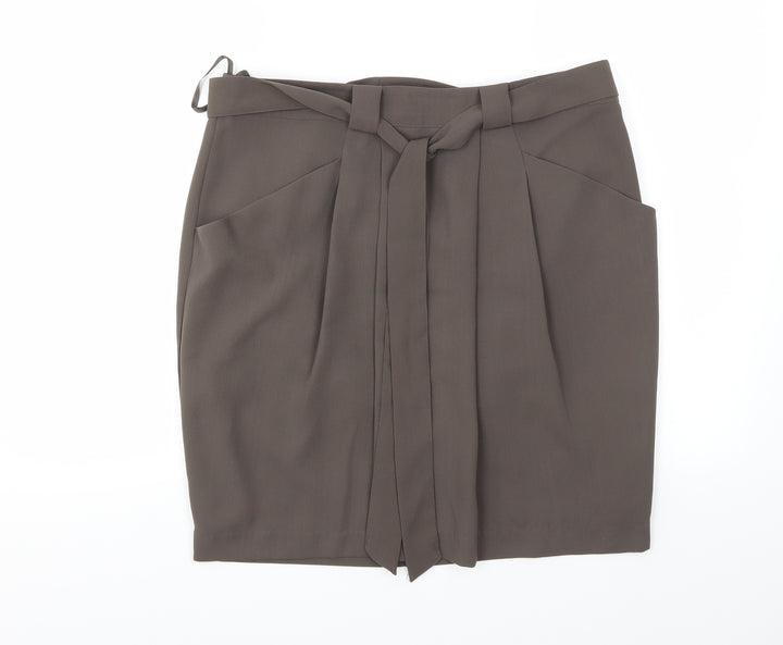 M&S Womens Green A-Line Skirt Size 12