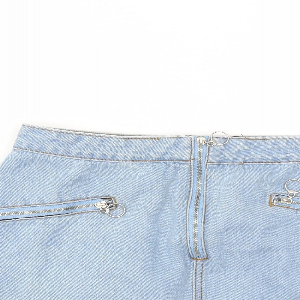 Pretty Little Thing  Womens Blue   A-Line Skirt Size 12
