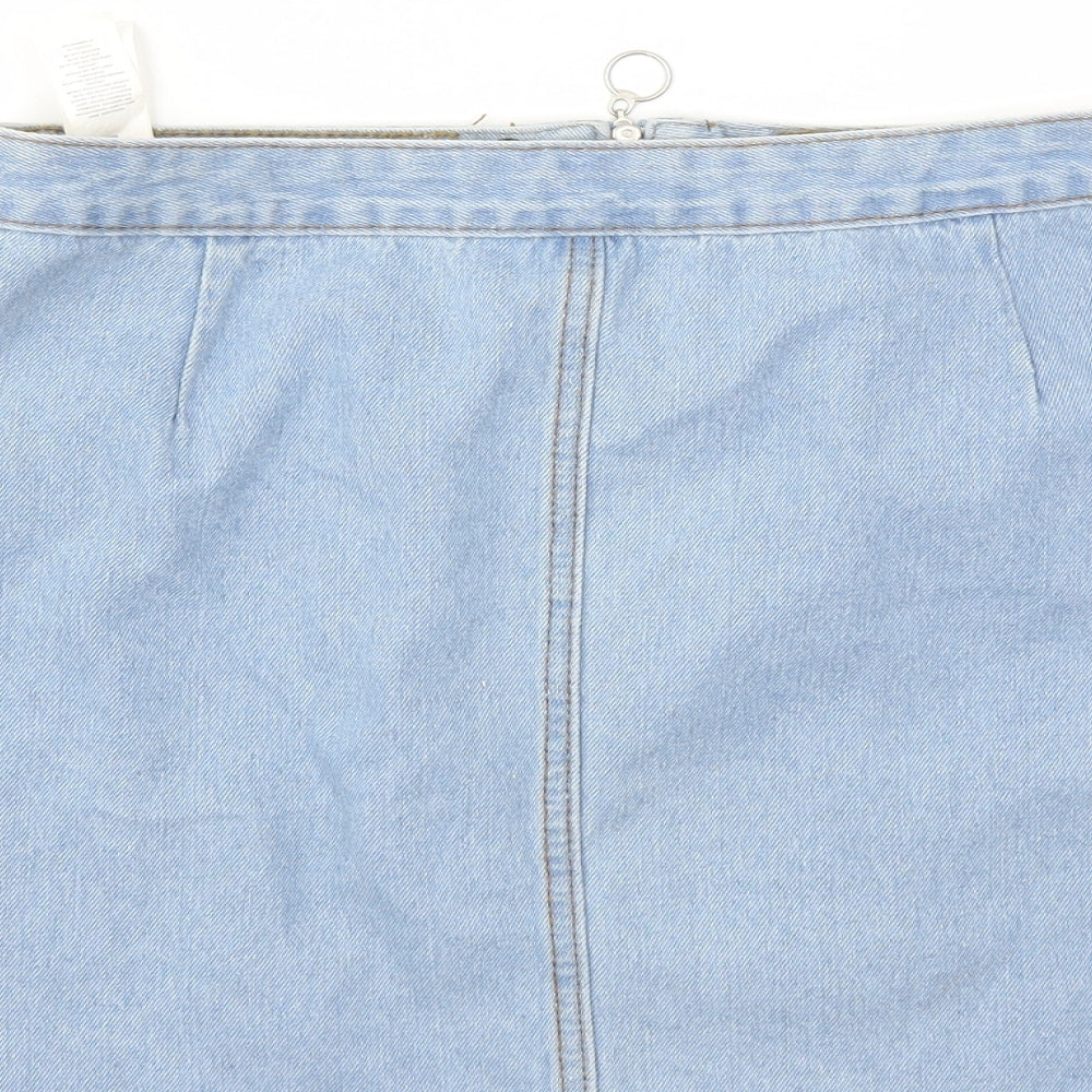 Pretty Little Thing  Womens Blue   A-Line Skirt Size 12