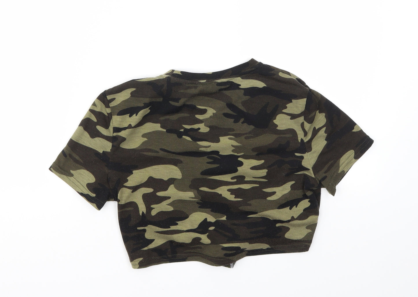 SheIn Girls Green Camouflage  Basic T-Shirt Size 11-12 Years